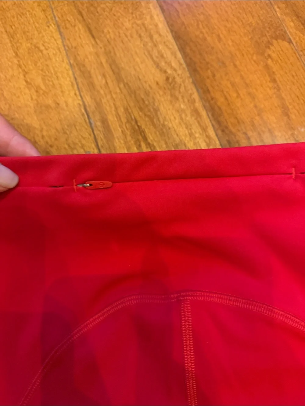 lululemon athletica Bright Red Capri Leggings with Reflective Dots